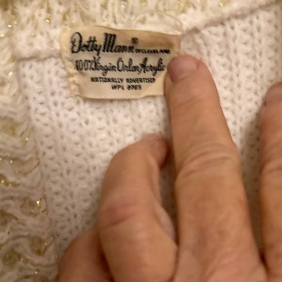 Vintage Dotty Mann white  cardigan - Picture 5 of 11